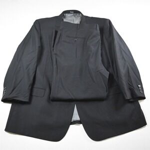 Tiglio Luxe 58L 48x34 Black 100% Wool Novella Mens Jacket Pants Suit